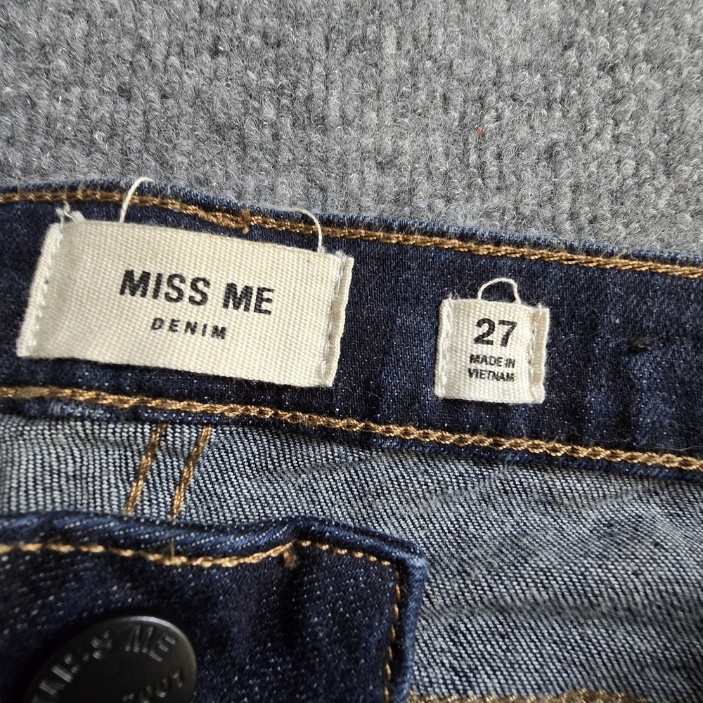 Miss Me Jeans Women 27 Button Fly Straight Blue Denim Pockets - Picture 5 of 11